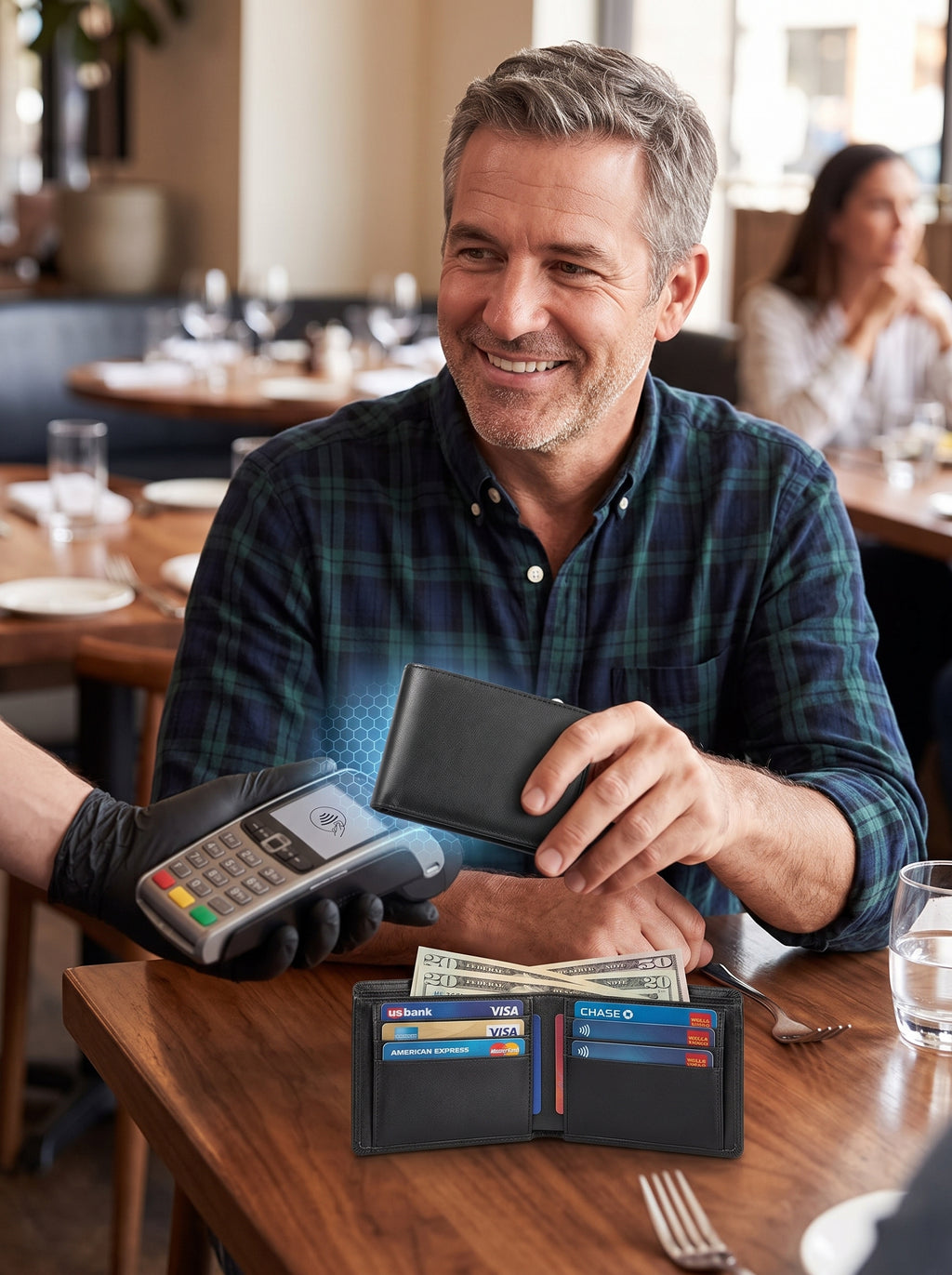 The Guardian — RFID-Blocking Leather Bifold Wallet