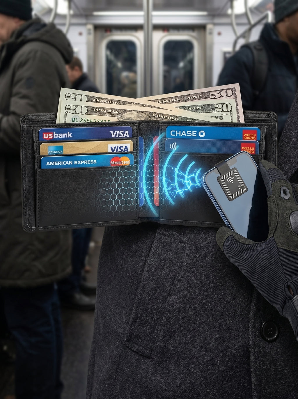 The Guardian — RFID-Blocking Leather Bifold Wallet