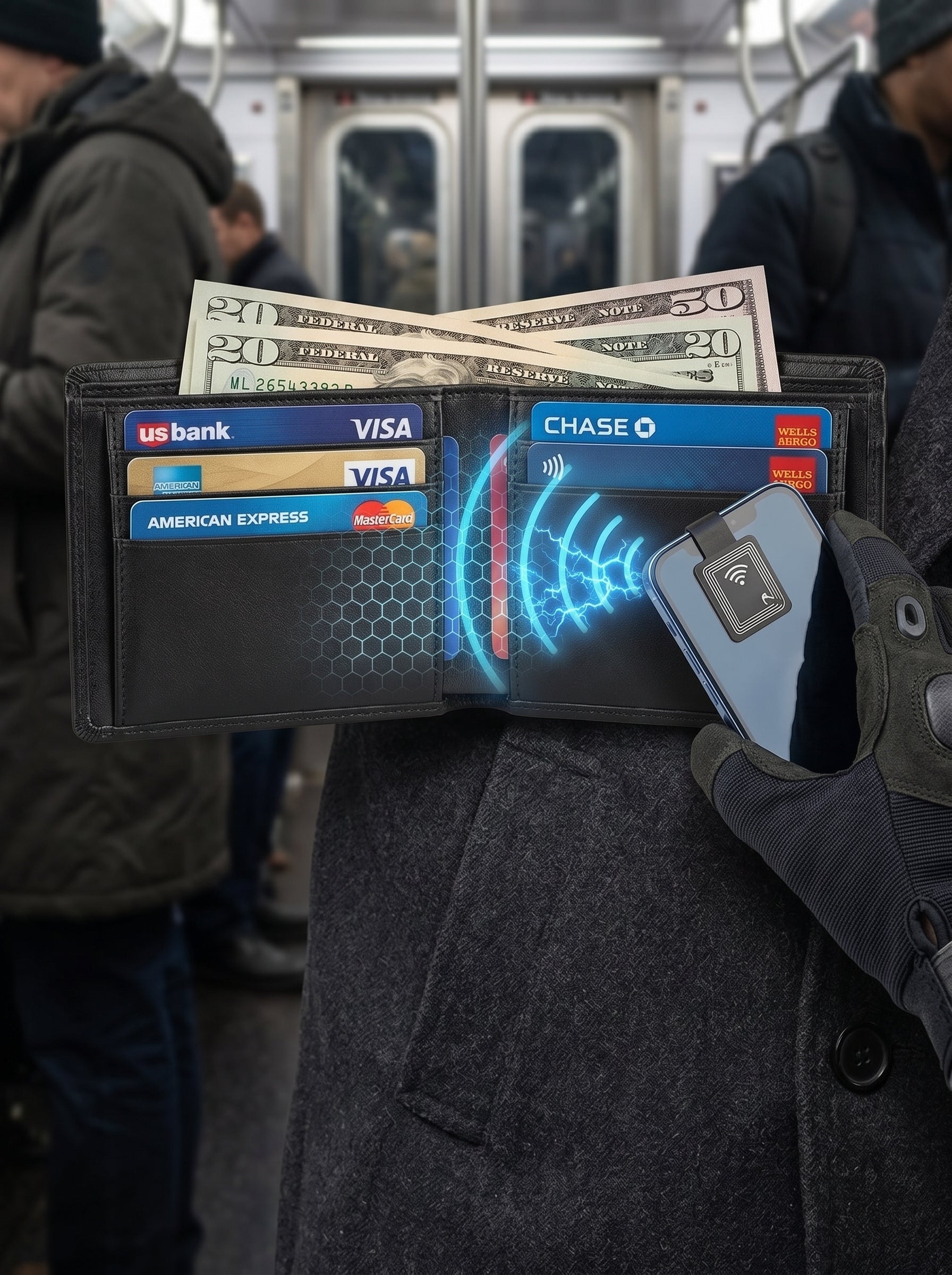 The Guardian — RFID-Blocking Leather Bifold Wallet