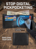 The Guardian — RFID-Blocking Leather Bifold Wallet